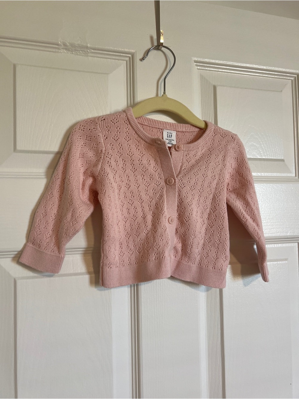 GAP Baby Pink Eyelet Knit Cardigan NWT